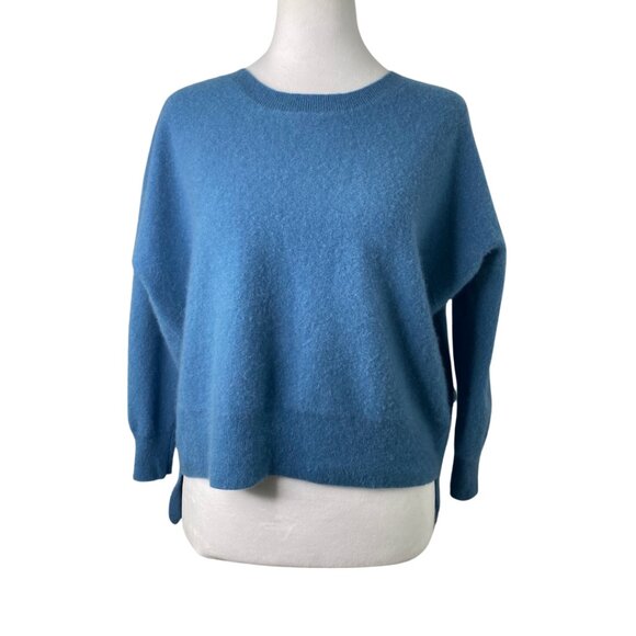 Eileen Fisher 3/4 Sleeves Blue 100% Cashmere Pullover Sweater, Size XS #223 - Picture 3 of 14